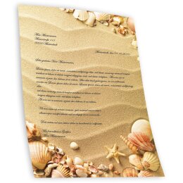 Motif Letter Paper! SHELLS IN THE SAND 100 sheets DIN A4