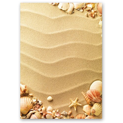 Motif Letter Paper! SHELLS IN THE SAND 250 sheets DIN A5