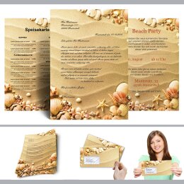 Motif Letter Paper! SHELLS IN THE SAND 250 sheets DIN A5