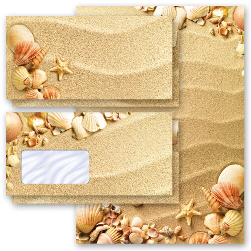 Briefpapier-Sets MUSCHELN IM SAND