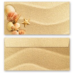 20-pc. Complete Motif Letter Paper-Set SHELLS IN THE SAND