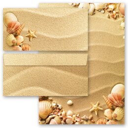100-pc. Complete Motif Letter Paper-Set SHELLS IN THE SAND