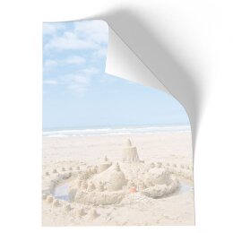 Stationery-Motif SANDCASTLE | Travel & Vacation | High quality Stationery DIN A4 - 20 Sheets | 90 g/m² | Printed on one side | Order online! | Paper-Media