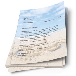 Motif Letter Paper! SANDCASTLE 100 sheets DIN A4