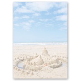 Motif Letter Paper! SANDCASTLE 250 sheets DIN A4 Travel & Vacation, Travel motif, Paper-Media