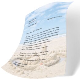Motif Letter Paper! SANDCASTLE 250 sheets DIN A5