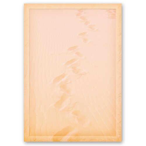 Motif Letter Paper! TRACES IN THE SAND 50 sheets DIN A4 Travel & Vacation, Travel motif, Paper-Media