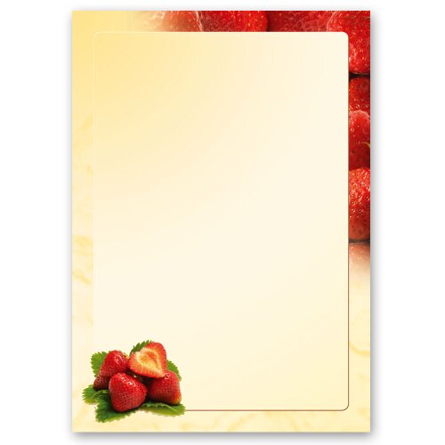 Motif Letter Paper! STRAWBERRIES 20 sheets DIN A4 Food & Drinks, Nature, Paper-Media