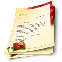 Motif Letter Paper! STRAWBERRIES 20 sheets DIN A4