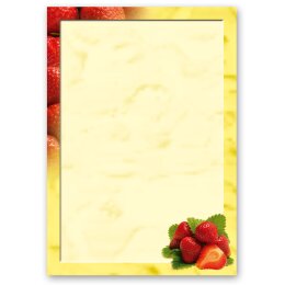 Papel de carta FRESAS - 100 Hojas formato DIN A5 Alimentos & Bebidas, Naturaleza, Paper-Media