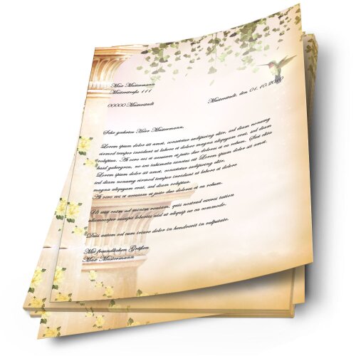 Motif Letter Paper! HUMMINGBIRD