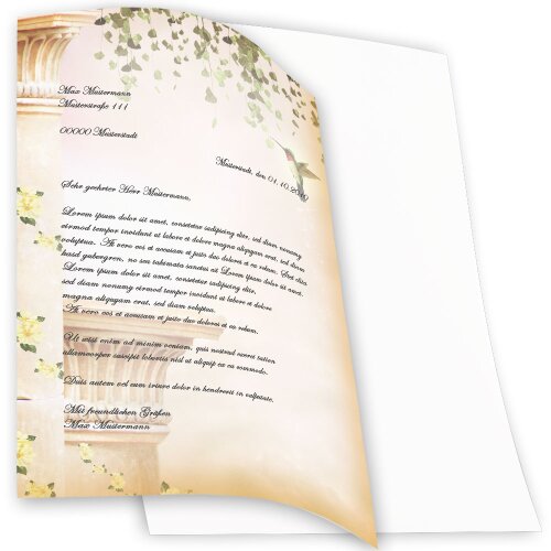 Motif Letter Paper! HUMMINGBIRD 20 sheets DIN A4