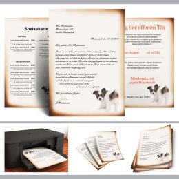 20 fogli di carta da lettera decorati Animali CUCCIOLO DIVERTENTE DIN A4 - Paper-Media