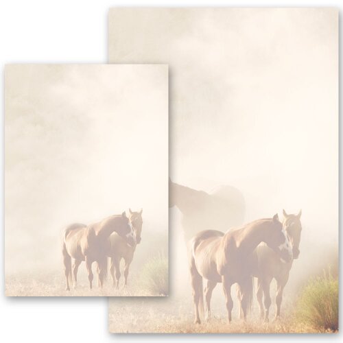 HORSES IN THE MIST Briefpapier Nature CLASSIC , DIN A4 & DIN A5, MBC-8085