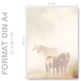 CABALLOS EN LA NIEBLA Briefpapier Naturaleza CLASSIC 20 hojas de papelería, DIN A4 (210x297 mm), A4C-8085-20