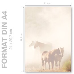 HORSES IN THE MIST Briefpapier Nature CLASSIC 20 sheets, DIN A4 (210x297 mm), A4C-8085-20