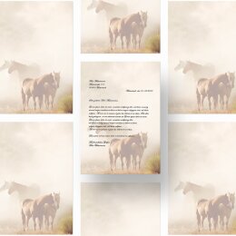 Motif Letter Paper! HORSES IN THE MIST 20 sheets DIN A4