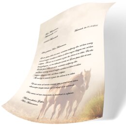 Papel de carta Animales CABALLOS EN LA NIEBLA - 50 Hojas formato DIN A5 - Paper-Media