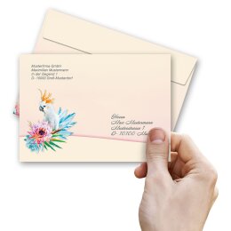 10 patterned envelopes COCKATOO in C6 format (windowless)