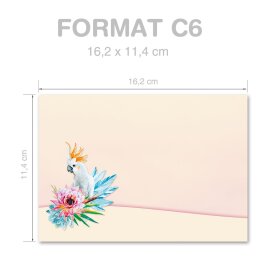 25 patterned envelopes COCKATOO in C6 format (windowless)