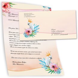 20-pc. Complete Motif Letter Paper-Set COCKATOO