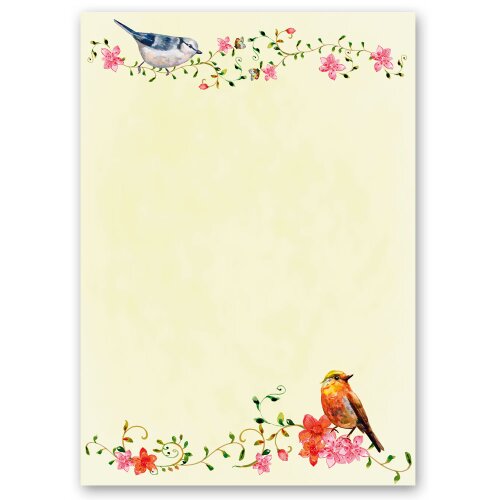 Motif Letter Paper! BIRDS CHIRPING 100 sheets DIN A4