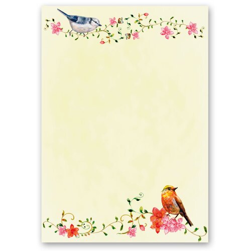 Motif Letter Paper! BIRDS CHIRPING 100 sheets DIN A5