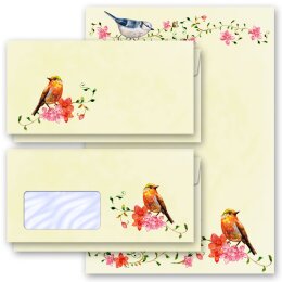Motif Letter Paper-Set BIRDS CHIRPING Flowers & Petals,...