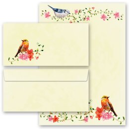 200-pc. Complete Motif Letter Paper-Set BIRDS CHIRPING