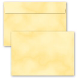 25 patterned envelopes MARBLE YELLOW in C6 format...