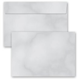 10 patterned envelopes MARBLE GREY in C6 format (windowless)