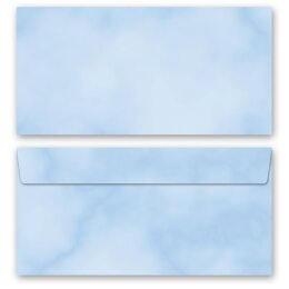 10 patterned envelopes MARBLE BLUE in standard DIN long...