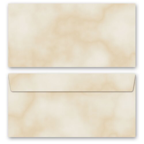 10 sobres estampados MÁRMOL BEIGE - Formato: DIN LANG (110 x 220 mm) (sin ventana)
