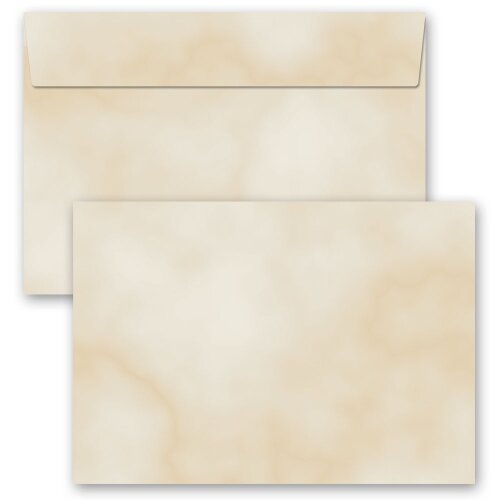 Motiv-Briefumschläge MARMOR BEIGE C6 (ohne Fenster) 10 Briefumschläge