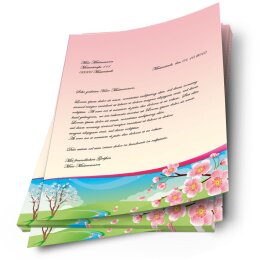 20 fogli di carta da lettera decorati Stagioni - Primavera QUATTRO STAGIONI - PRIMAVERA DIN A4 - Paper-Media