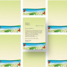 20 fogli di carta da lettera decorati Stagioni - Estate QUATTRO STAGIONI – ESTATE DIN A4 - Paper-Media