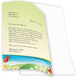 Papel de carta CUATRO TEMPORADAS – VERANO - 20 Hojas formato DIN A4