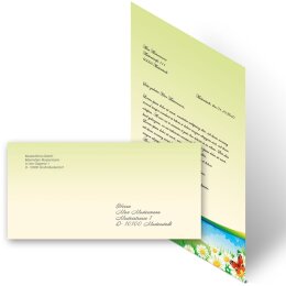 20-pc. Complete Motif Letter Paper-Set FOUR SEASONS - SUMMER