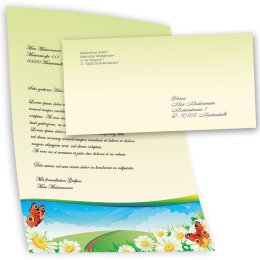 100-pc. Complete Motif Letter Paper-Set FOUR SEASONS - SUMMER
