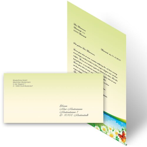 Briefpapier Set VIER JAHRESZEITEN - SOMMER - 200-tlg. DL (ohne Fenster)