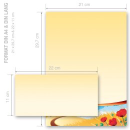 100-pc. Complete Motif Letter Paper-Set FOUR SEASONS - AUTUMN