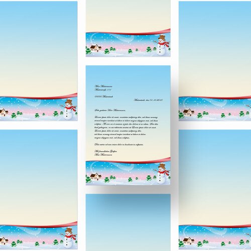 Briefpapier VIER JAHRESZEITEN - WINTER - DIN A4 Format 20 Blatt