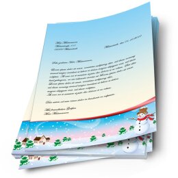 20 fogli di carta da lettera decorati Stagioni - Inverno QUATTRO STAGIONI – INVERNO DIN A4 - Paper-Media