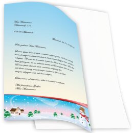 Papel de carta CUATRO TEMPORADAS – INVIERNO - 20 Hojas formato DIN A4