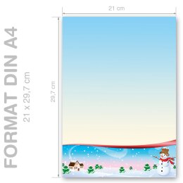 Briefpapier VIER JAHRESZEITEN - WINTER - DIN A4 Format 100 Blatt