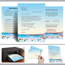 Papel de carta CUATRO TEMPORADAS – INVIERNO - 250 Hojas formato DIN A4