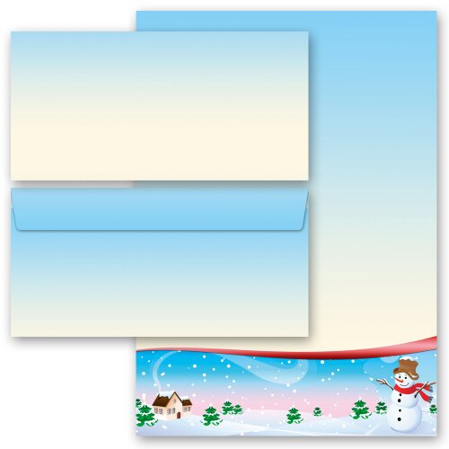 Briefpapier Set VIER JAHRESZEITEN - WINTER - 20-tlg. DL (ohne Fenster)