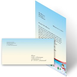 200-pc. Complete Motif Letter Paper-Set FOUR SEASONS - WINTER