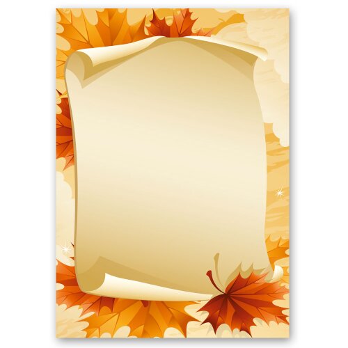 Motif Letter Paper! AUTUMN LEAVES 20 sheets DIN A4 Seasons - Autumn, Autumn motif, Paper-Media