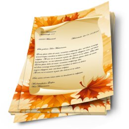 Briefpapier HERBSTBLÄTTER - DIN A4 Format 20 Blatt